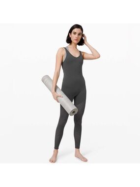lululemon Charcoal Grey Seamless Full-Length Jumpsuit